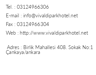 Vivaldi Park Hotel iletiim bilgileri